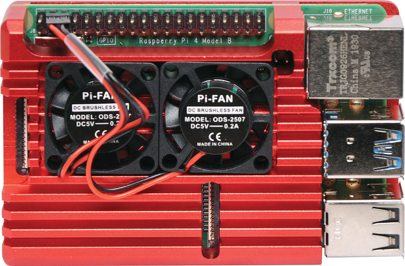 Red Dual Fan Armour Case To Suit Raspberry Pi 4 H8959