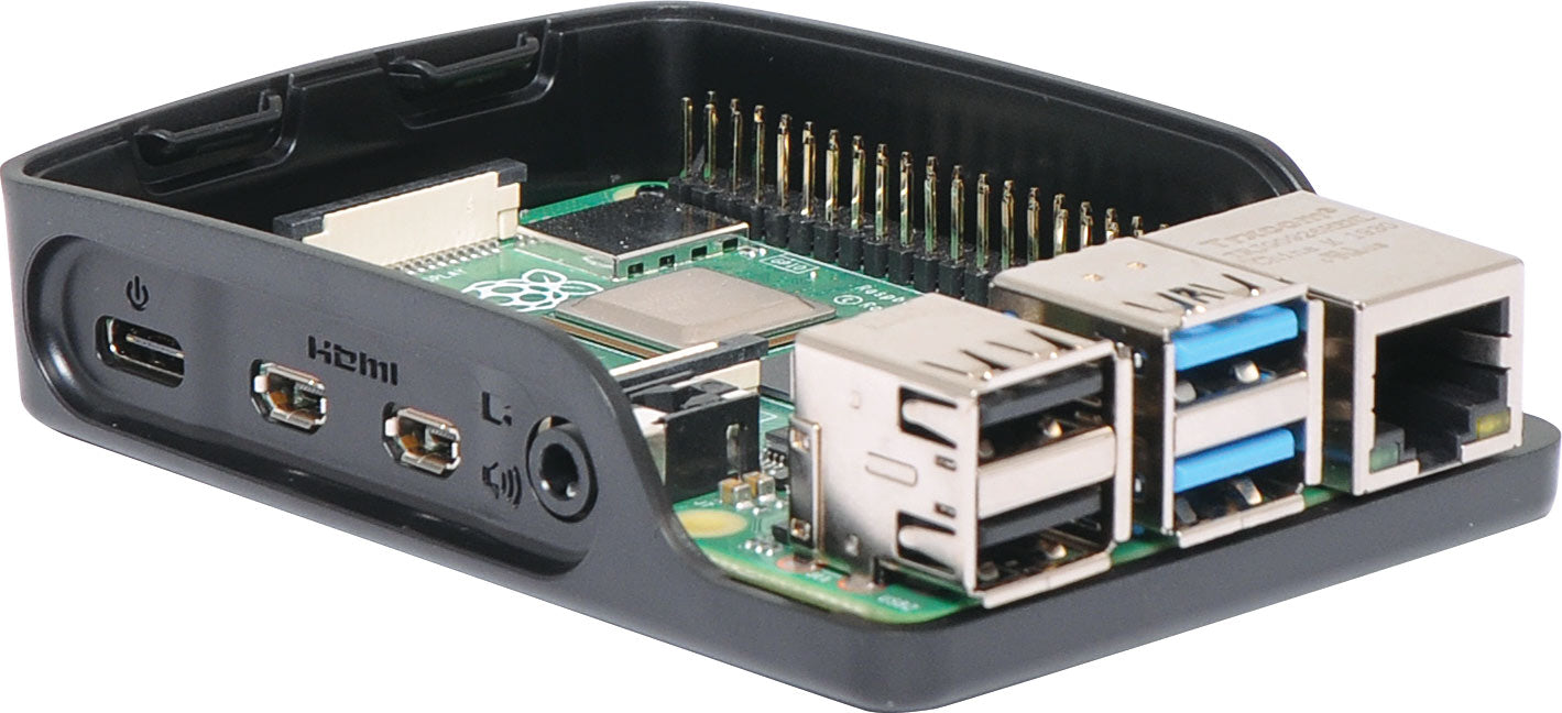 Raspberry Pi ABS Box to suit Raspberry Pi 4 Black and Grey H8965