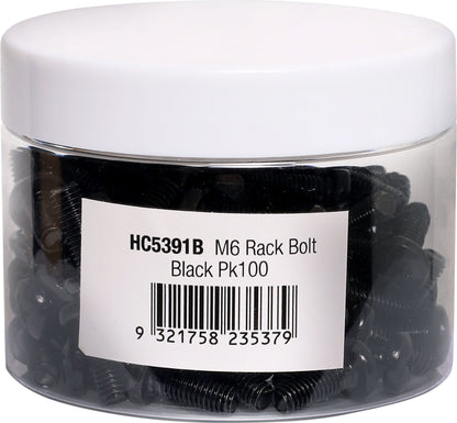 Screws, Bolts & Nuts M6 Black Pan Pozi Rack Bolt Jar 100pcs HC5391B