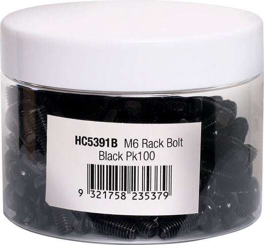 Screws, Bolts & Nuts M6 Black Pan Pozi Rack Bolt Jar 100pcs HC5391B