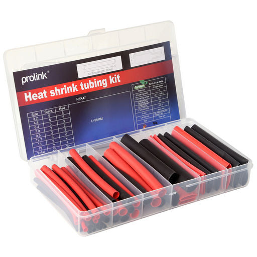 Prolink Heat shrink Pack Glue Lined 47pc 95mm Red & Black HSK47RB