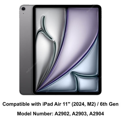 iPad Air 11" 2024 M2 Strap Rugged Shockproof Case Cover Apple 6th Gen 6 Black IPA11-2024P66BK