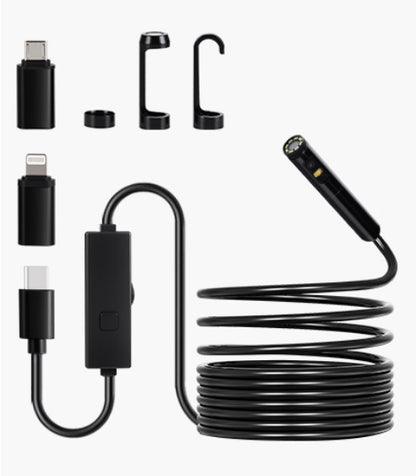 Inspection Camera USB Dual Lens 1920P Ip67 9 Adj LED, 5m Cable AB0F6CP46VD