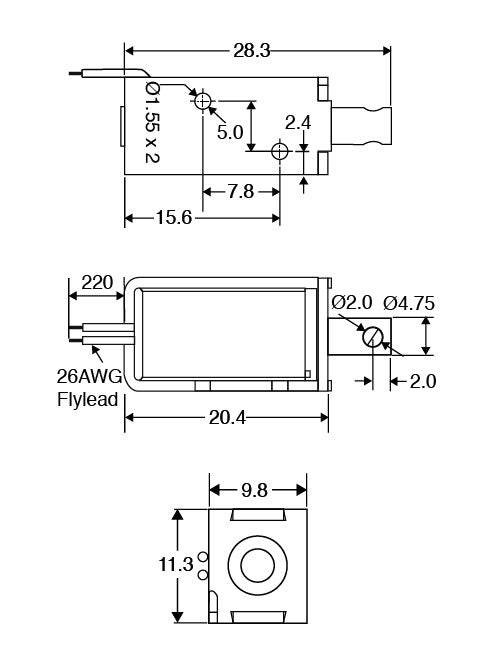 Solenoid 12V Ultra Mini Pull Type J0900