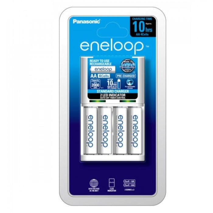 Panasonic Eneloop Charger with 4 x AA NiMH Batteries K-KJ51MCC4TA