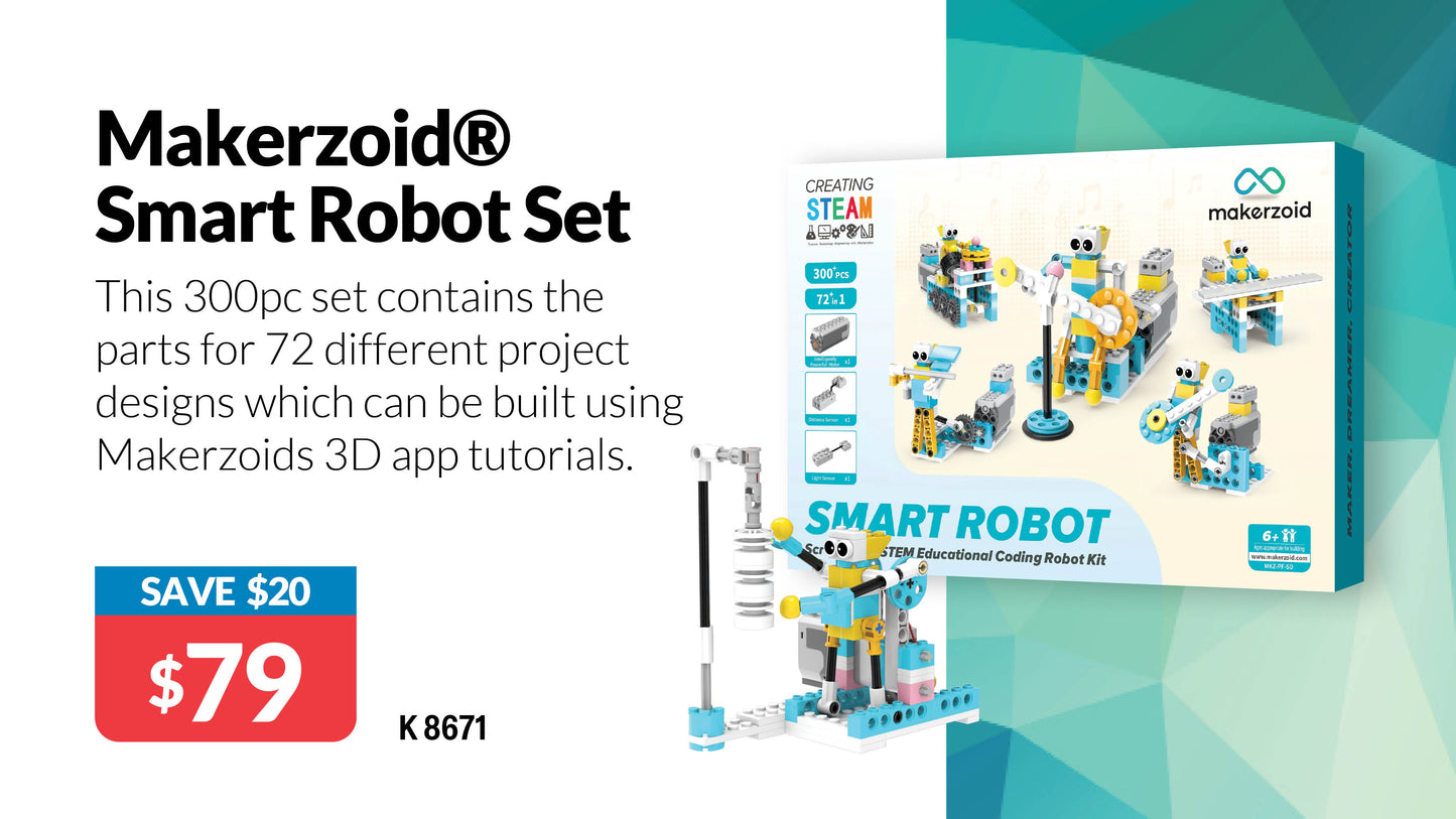 Educational Electronics Makerzoid Smart Robot Set 72 In 1 Learning Kit K8671