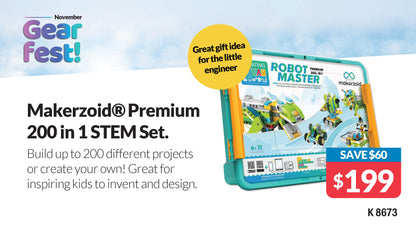 Educational Electronics Makerzoid Robot Master Premium Set 200 In 1 Learning Kit K8673