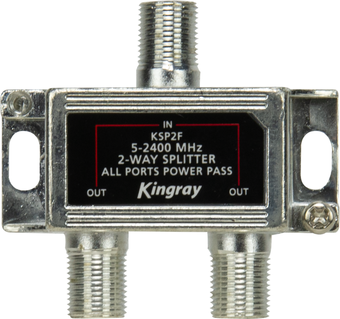 Kingray Satellite 2 Way Splitter F Type 5-2400mhz KSP2F