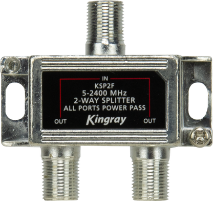 Kingray Satellite 2 Way Splitter F Type 5-2400mhz KSP2F