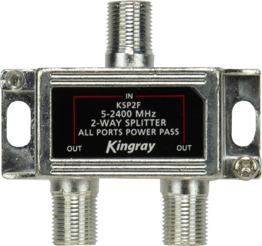 Kingray Satellite 2 Way Splitter F Type 5-2400mhz KSP2F