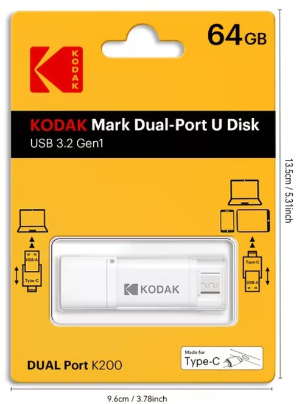 Kodak 64GB Type-C+USB3.2 Dual Interface Flash Drive T28M076Q10964W