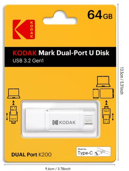 Kodak 64GB Type-C+USB3.2 Dual Interface Flash Drive T28M076Q10964W