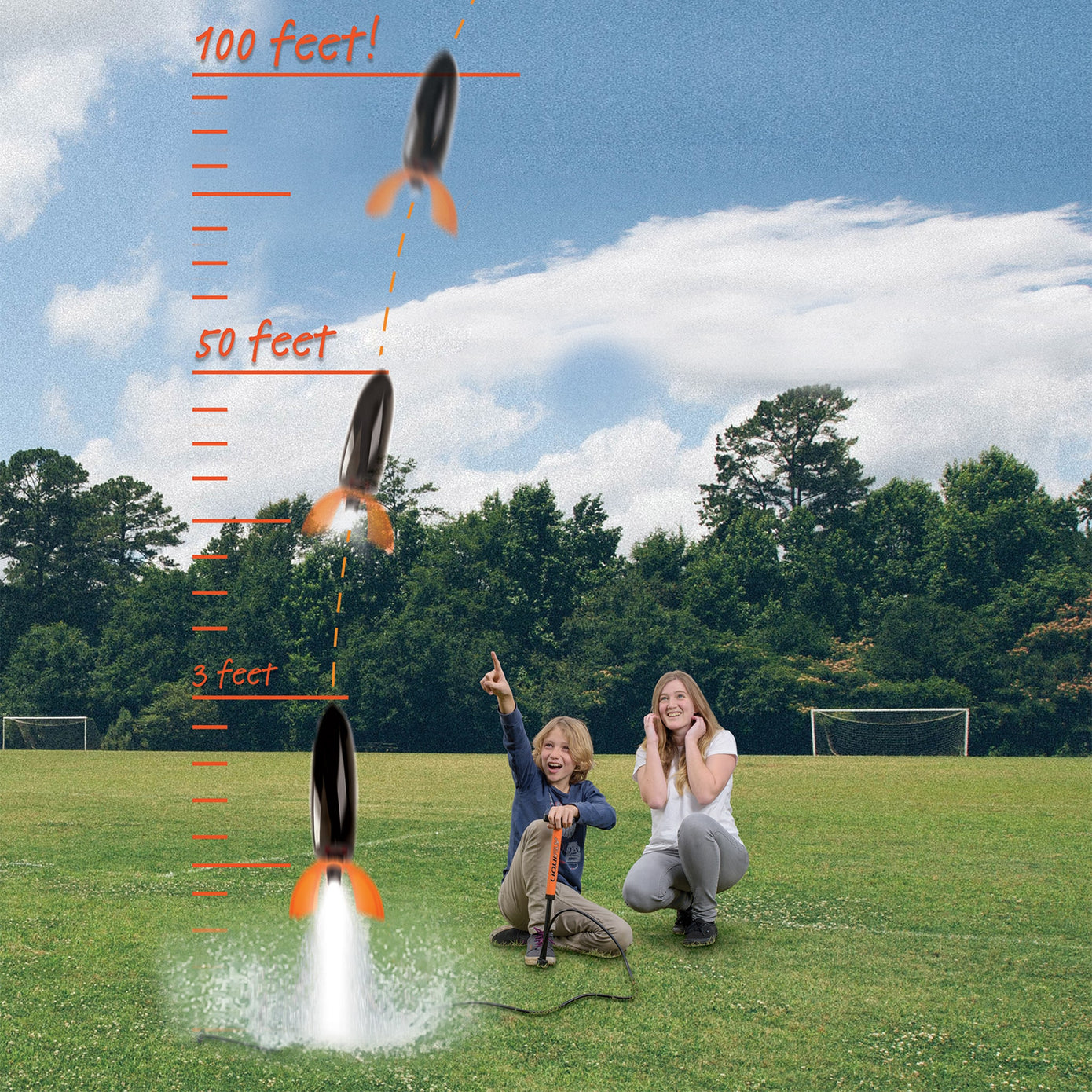 HEEBIE JEEBIES Water Powered Bottle Rocket Kids STEM Toy LQ-1000
