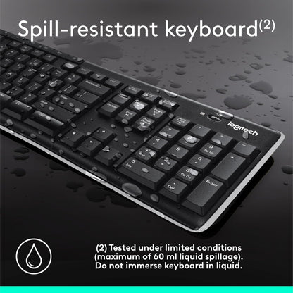 Logitech K270 2.4 GHz Wireless Full Size Keyboard KBLT-K270 1533521