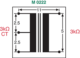 Audio Transformers 3k Ohm / 3k Ohm Audio Coupling Transformer M0222