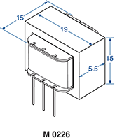 Audio Coupling Transformer 500 Ohm / 8 Ohm M0226