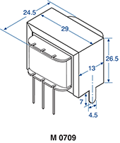 Audio Transformer 600 Ohm /  600 Ohm Bridging Input Transformer M0709