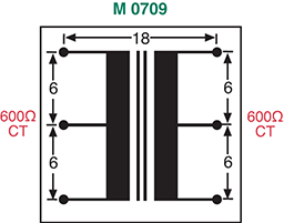 Audio Transformer 600 Ohm /  600 Ohm Bridging Input Transformer M0709
