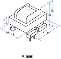 Telephone Isolation Transformer 600 Ohm / 600 Ohm Mini M1005