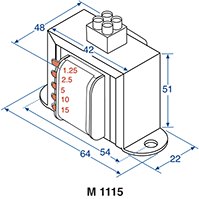 Line PA Speaker / Audio Transformer 8 Ohm to 1.25W - 15W 100V M1115