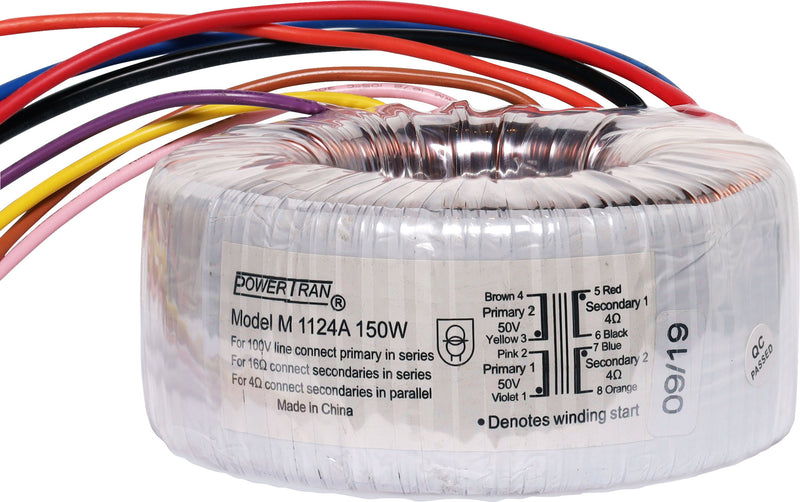 Toroidal Transformer 150W 100V Line 4-16 Ohm Audio M1124A