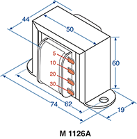 Audio Transformer 30W 100V Line PA EI Core M1126A