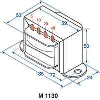 Audio Transformer 40W 100V Line PA EI Core M1130