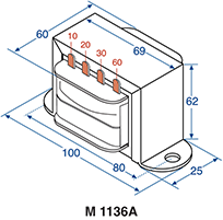 Audio Transformers 10-60W 100V Line PA EI Core Transformer M1136A