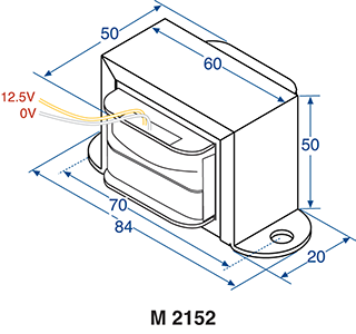 Transformer 12.5V /  240V 1A EI Core M2152