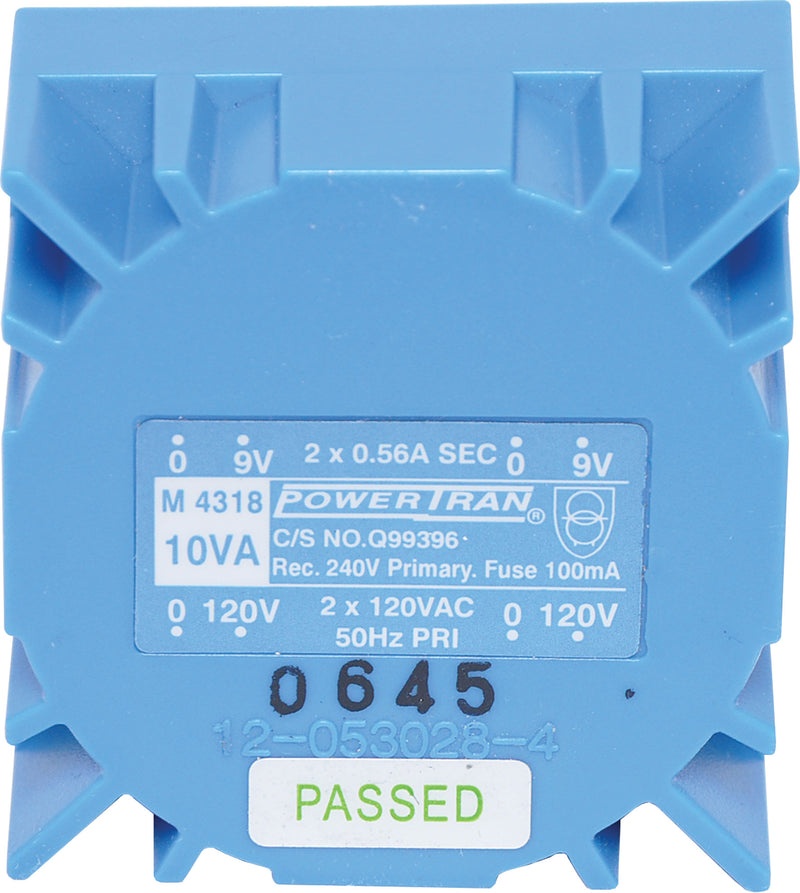Toroidal Transformer 9 + 9V PCB 10VA M4318