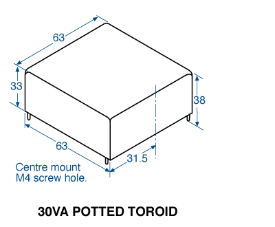 Transformer 15 + 15 PCB 30VA Toroidal M4630A