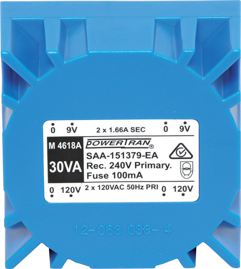 Toroidal Transformer 9 + 9 PCB 30VA M4618A