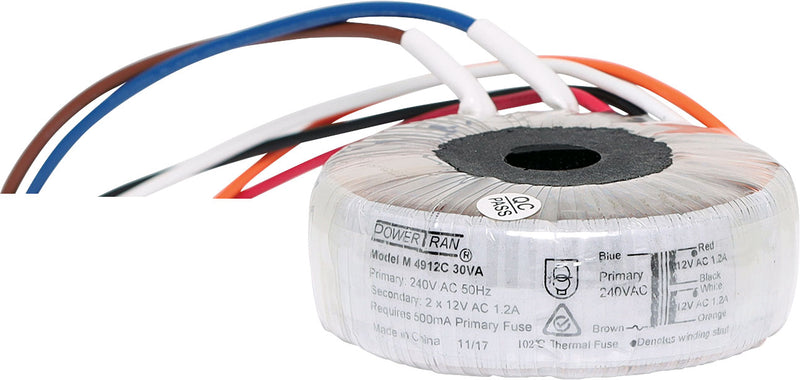 Toroidal Transformer 240/12+12 30VA M4912C