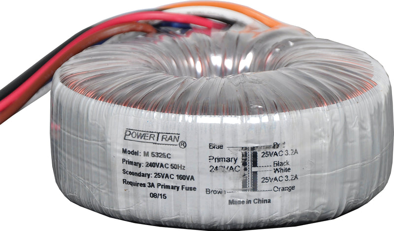 Toroidal Transformer 25 + 25 160VA M5325C