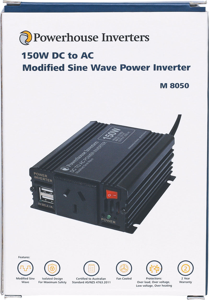 Power Inverter Modified Sine Wave 150W 12V DC To AC M8050