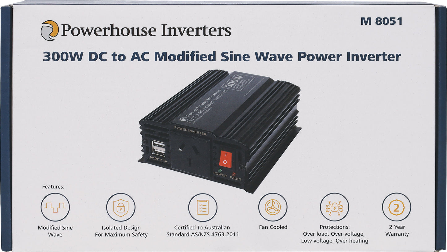 DC-AC Power Inverter 300W 12V DC To AC Modified Sine Wave Power Inverter M8051