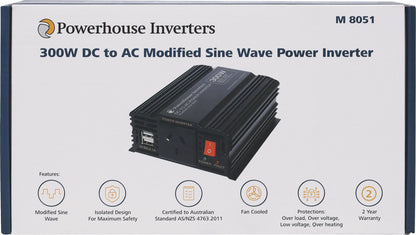 DC-AC Power Inverter 300W 12V DC To AC Modified Sine Wave Power Inverter M8051