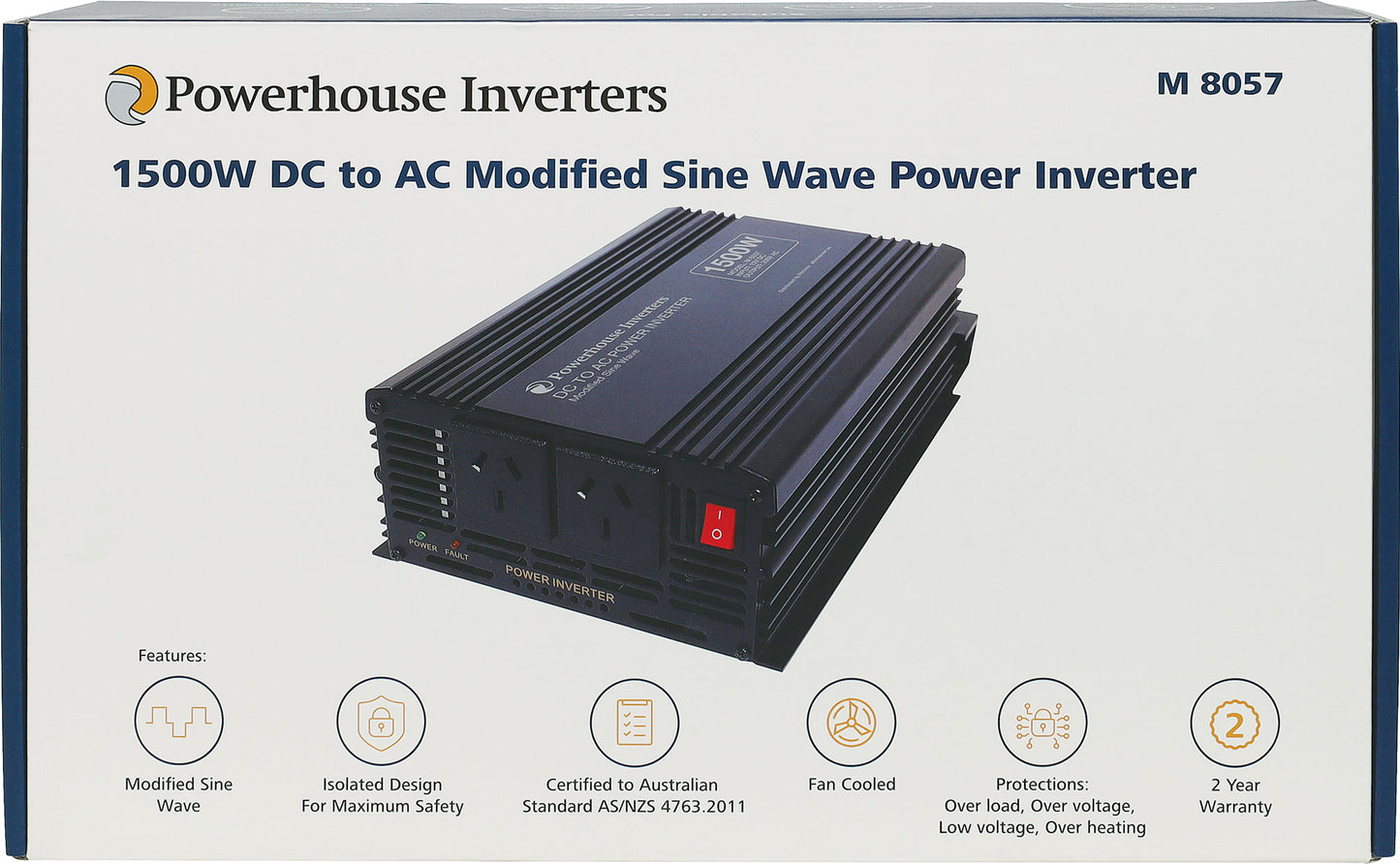 DC-AC Power Inverter 1500W 12V DC To AC Modified Sine Wave Power Inverter M8057