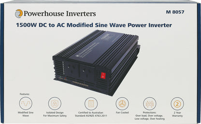 DC-AC Power Inverter 1500W 12V DC To AC Modified Sine Wave Power Inverter M8057