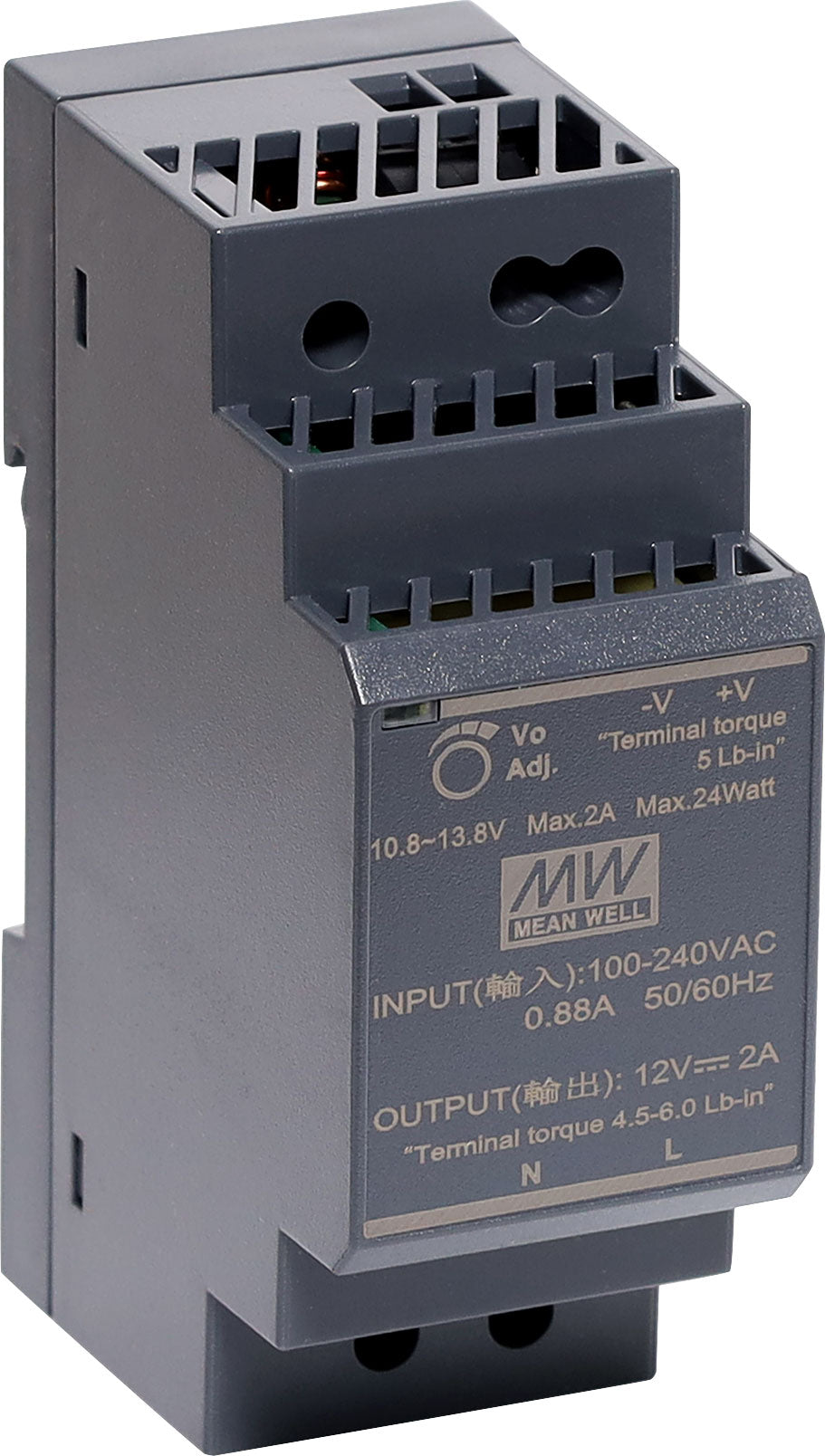 DIN Rail AC/DC Supplies HDR-30-12 24W 12VDC 2A DIN Rail Switchmode Power Supply M8392
