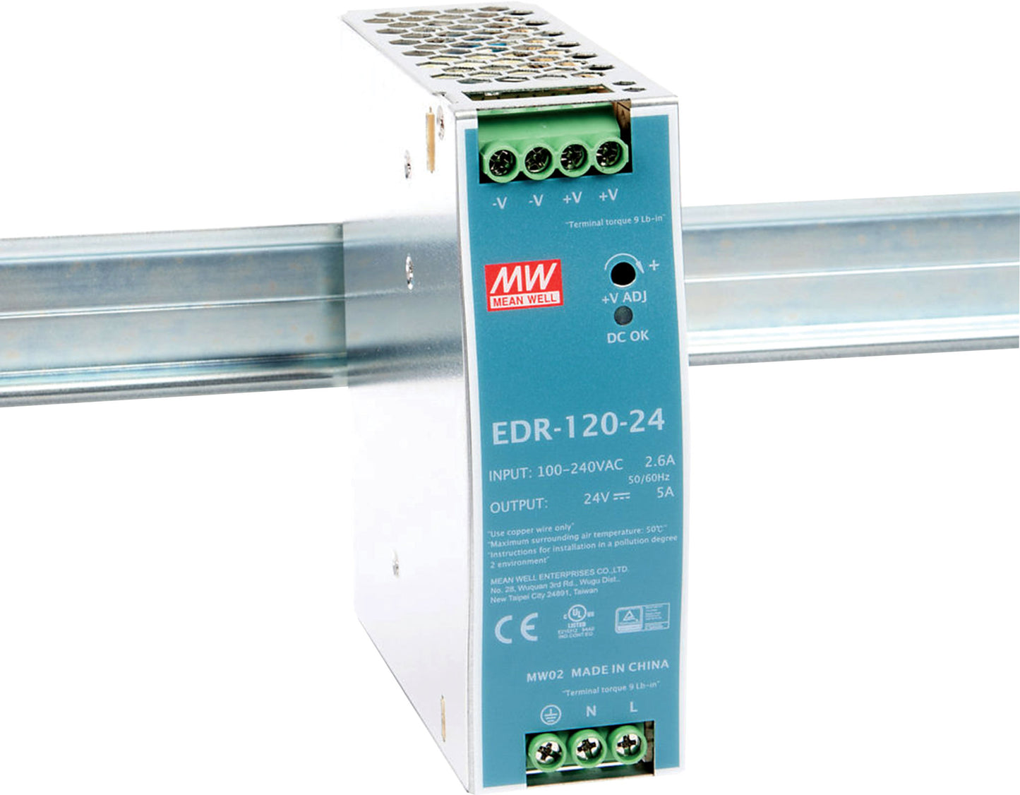 DIN Rail AC/DC Supplies EDR-120-24 120W 24VDC 5A DIN Rail Power Supply M8410A