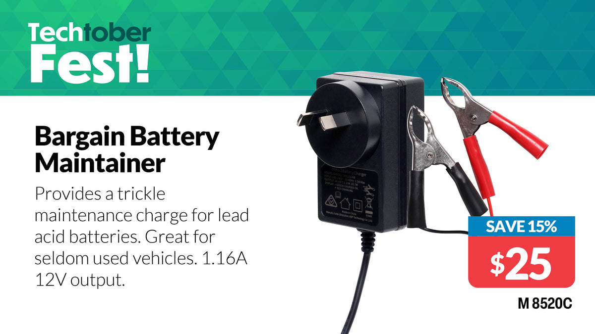 Battery Maintenance Charger 12V 1.16A Lead Acid M8520C
