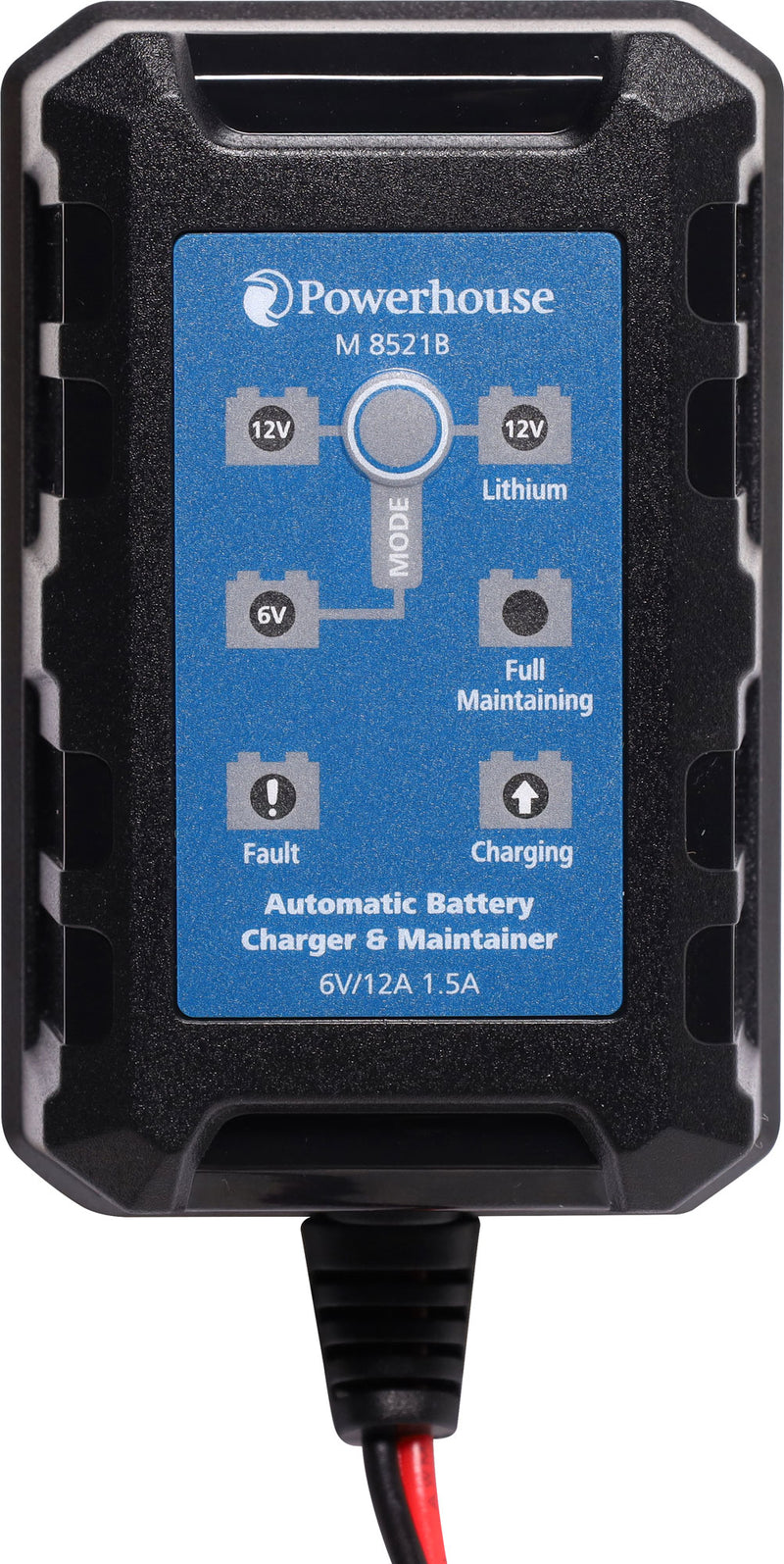 Battery Maintenance Charger 6v/12v 1.5a AGM/lithium M8521B