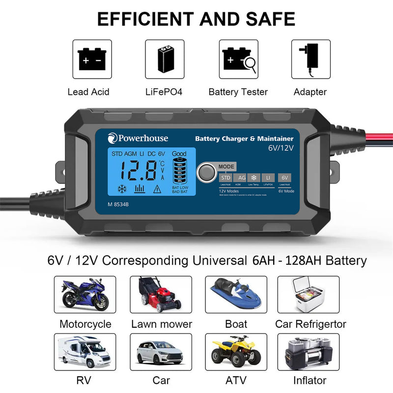 6V/12V 6A / 14.4V 4.5A Automotive Battery Charger M8534B