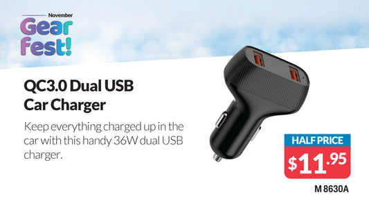 USB Charging QC3.0/36W Dual USB Car Charger M8630A