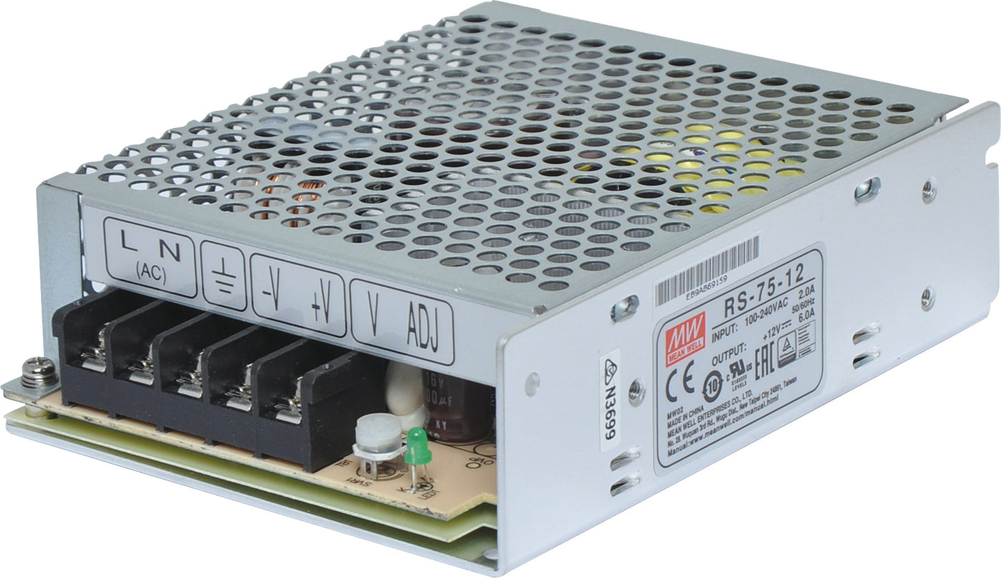 Enclosed AC/DC Supply RS-75-12 72W 12VDC Switchmode Power Supply M8736