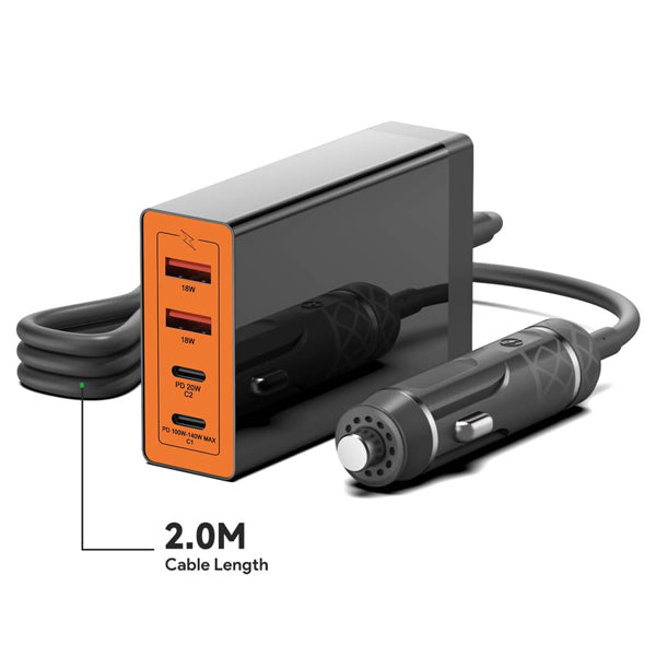 USB C 140W PD Car Adapter With 2m Cable M8867