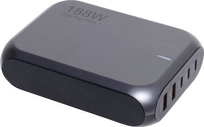 USB Charging 5 Port USB-C QC3.0 188W PD GaN Wall Charger M8871