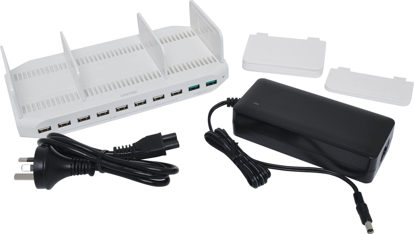 USB Charging 10 Port 19.2A High Current Desktop USB Charger M8882A