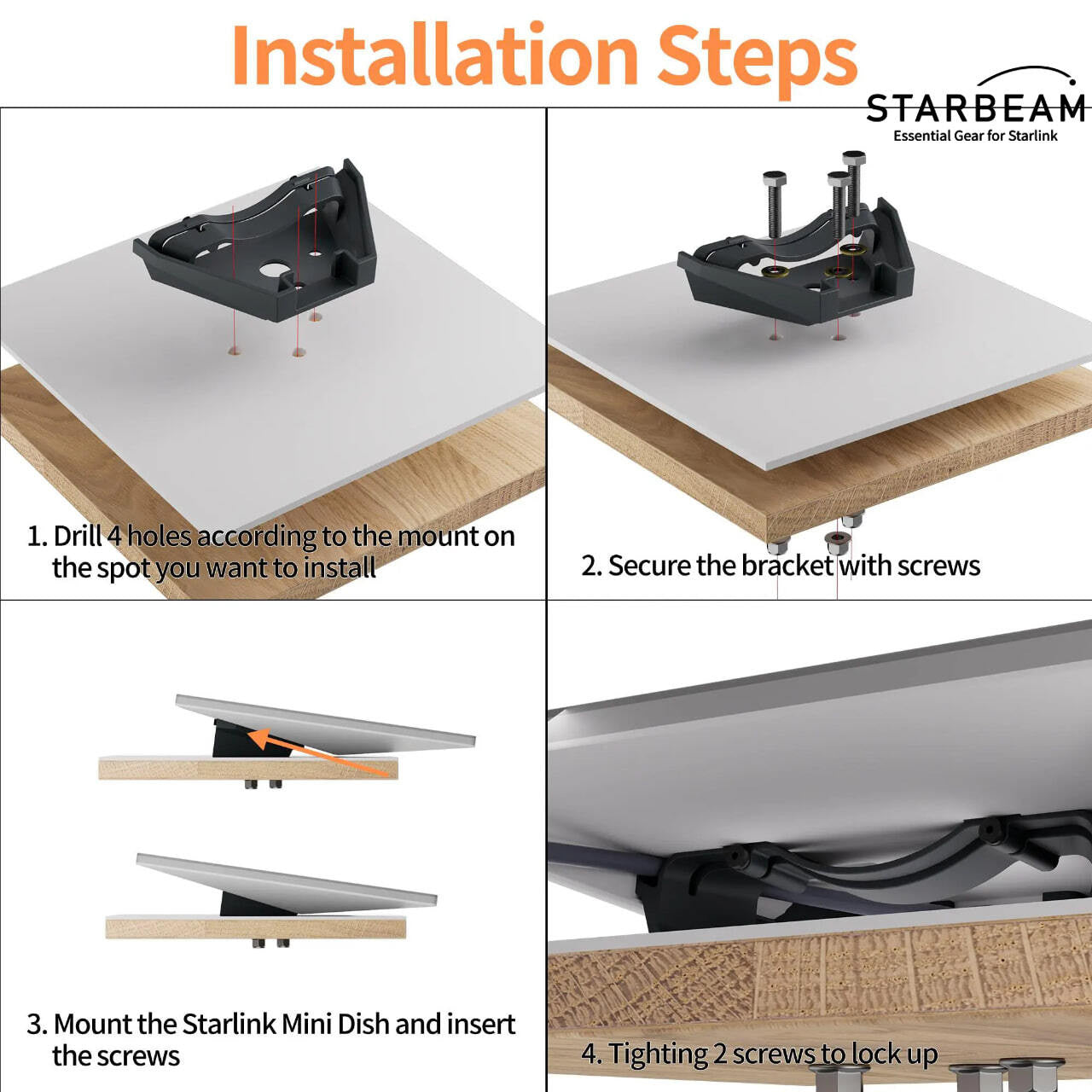 Starbeam Starlink Mini Mobility Anti-theft Kickstand Mount Aluminium SAT-SB-00103